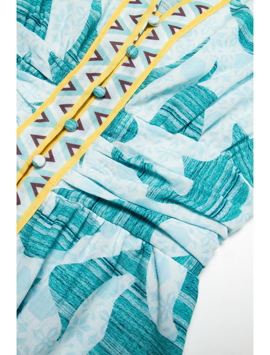 Puff Sleeve V Neck Midi Dress